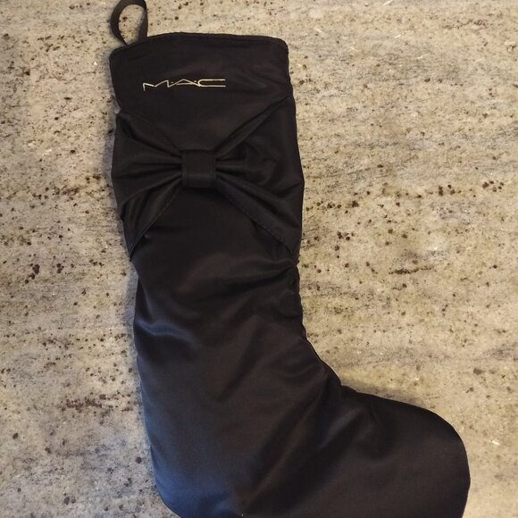 MAC - Holiday / Christmas Stocking with Bow and Gold Lettering - Limited Edition - Picture 2 of 2